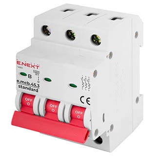 e.mcb.stand.45.3.B50, 3р, 50А, В, 4,5 кА, Автоматичний вимикач, E.NEXT